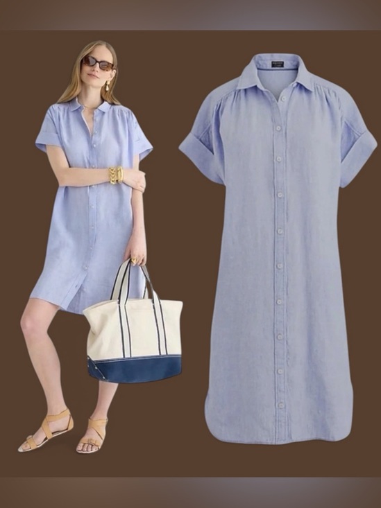 J. Crew Dresses & Skirts - J. Crew Light Blue Button-Front Shirt Dress